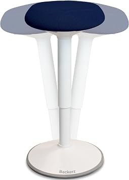 Standing Desk Stool Chair, Height Adjustable Stool 21-31 inch for Office and Classroom, Swivel seat, Anti-Slip Bottom Ergonomic Wobble Stool with Rocking Motion, Blue