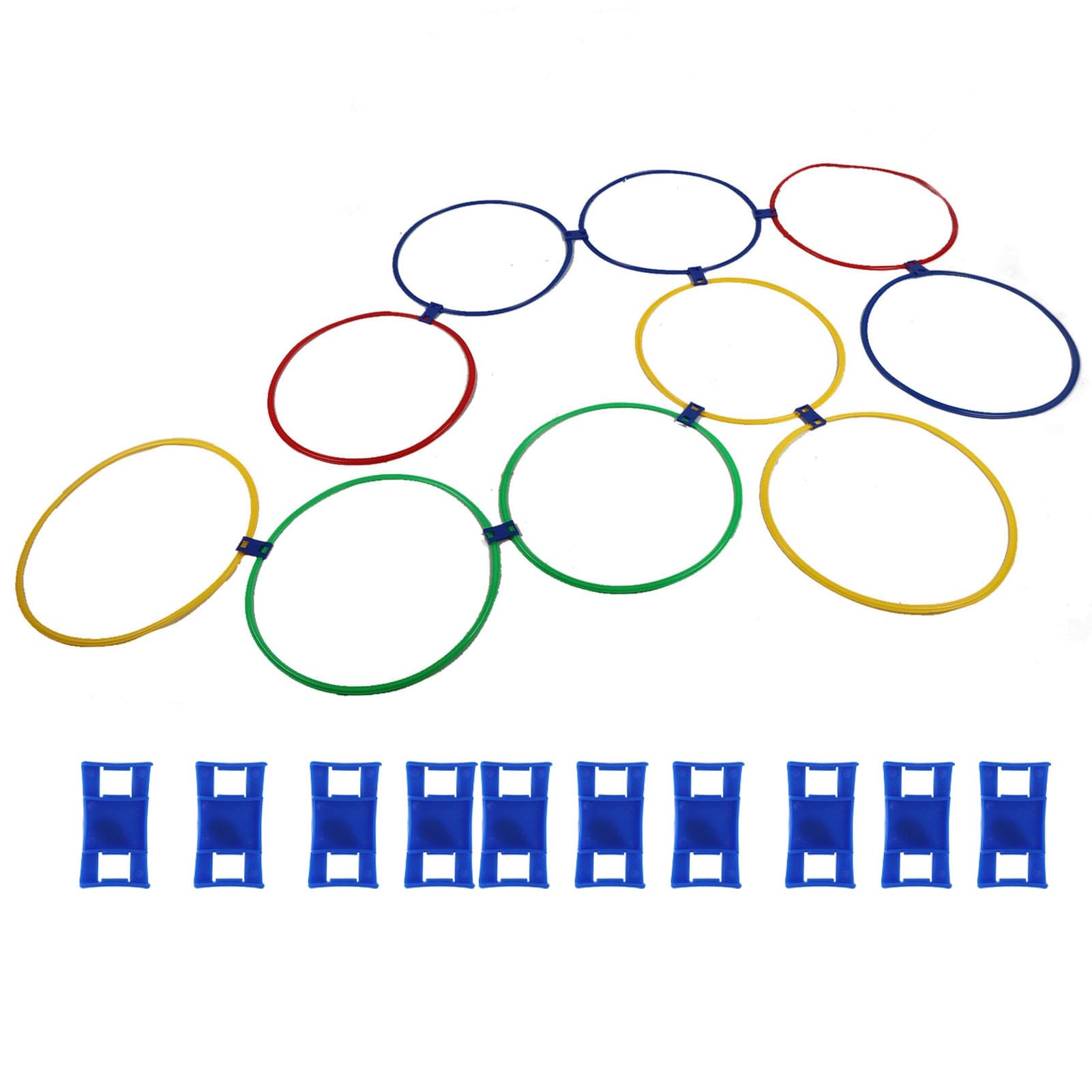 10 Aros de Ejercicio para Niños, Entrenamiento Sensorial, Aptitud Física con Anillos de Juego de Rayuela para Coordinación Mano-pie y Habilidades de Equilibrio (Diámetro 47