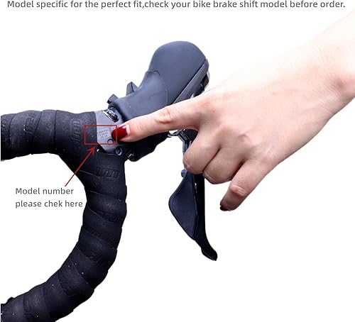 Miniatura 6 de Manetas de freno de bicicleta capó compatibles con Ultegra ST-R7000 ST-R8000, par de negro