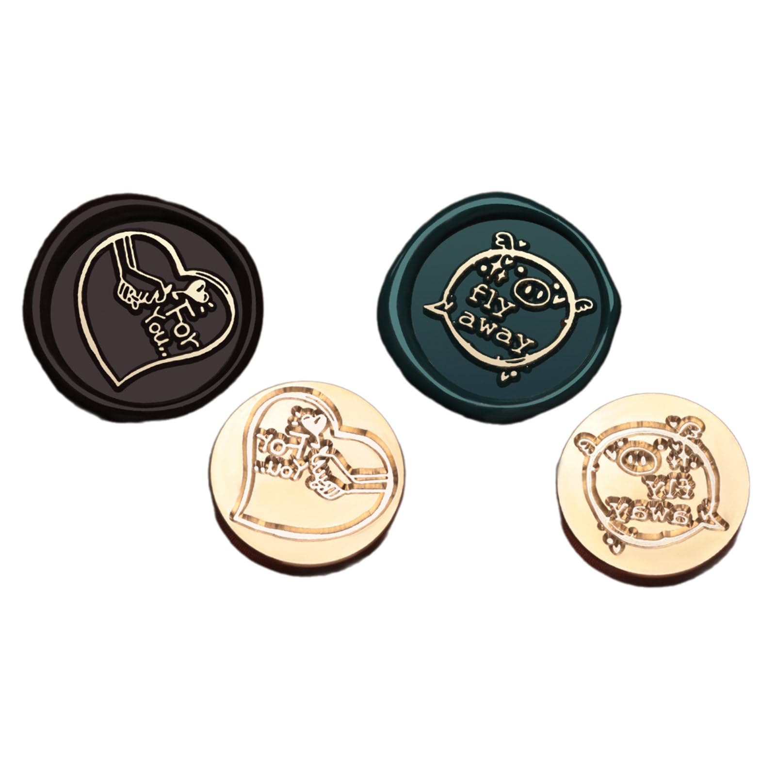 NEWFT Stamp Head for Gift Envelope Invitations Greeting Card Decorations Brasses Sealing Emboss Wax Seal Stamp Head Removable Scrapbooking Decorations