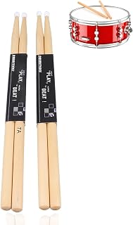 2 Pairs Drum Sticks, 7A Classic Maple Wood Drumsticks, Nylon Tip Drumstick Percussion Instrument Accessories for Acoustic or Electronic Drums, for All Levels Adults Kids and Beginners