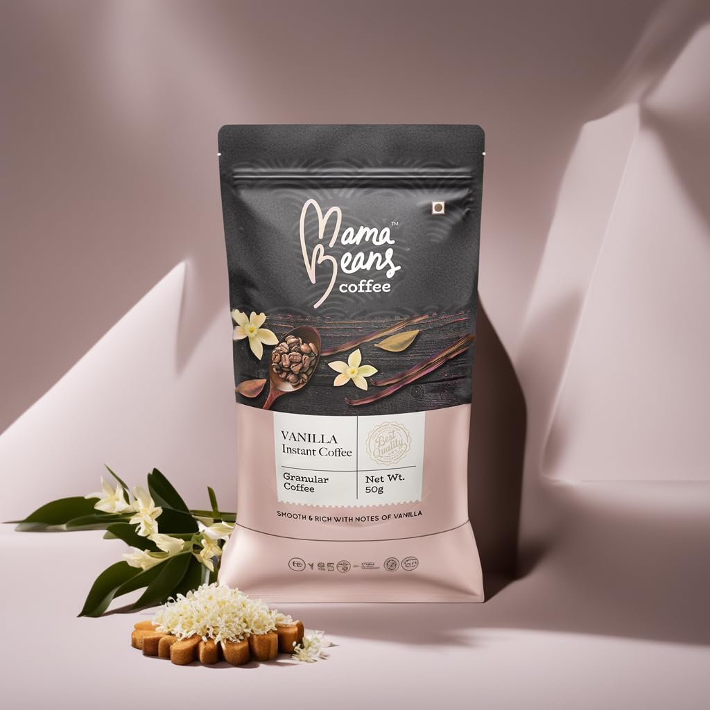 Mama beans Vanilla Instant Flavoured Coffee| Low Calorie 50 Grams For Your Daily Flavorful Escape (Pack of 1) | Brew Up Blissful Mornings (B0CYLWFL67) Amazon Price History, Amazon Price Tracker