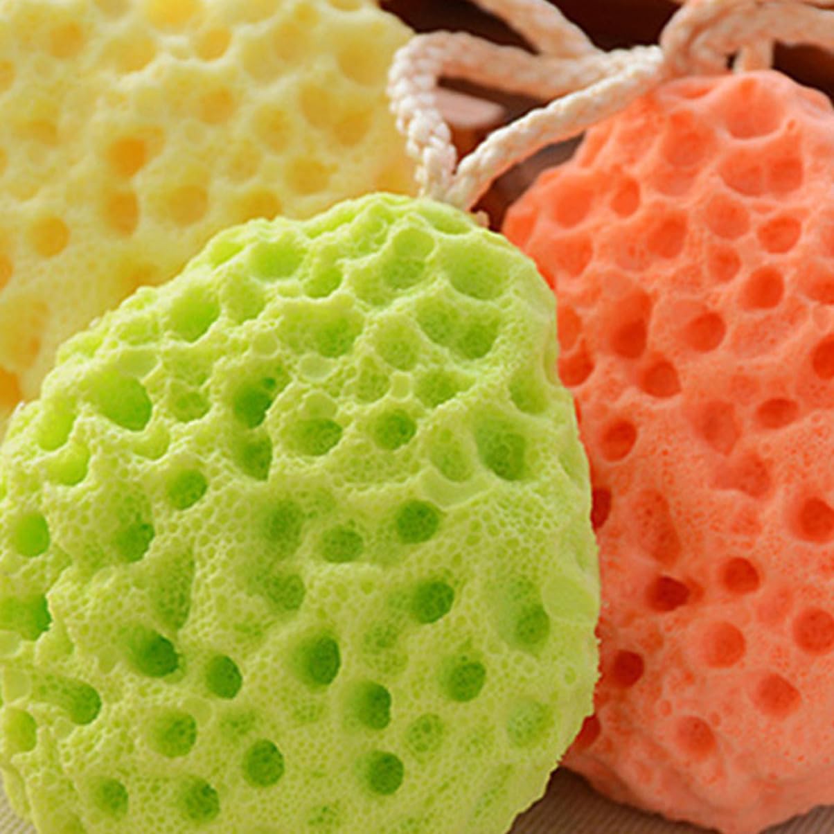 FRCOLOR 9piezas Esponjas Exfoliantes De Con Cuerda Colgante Accesorios Para Adultos y Verde Para Limpieza y Masaje Casa Hotel o