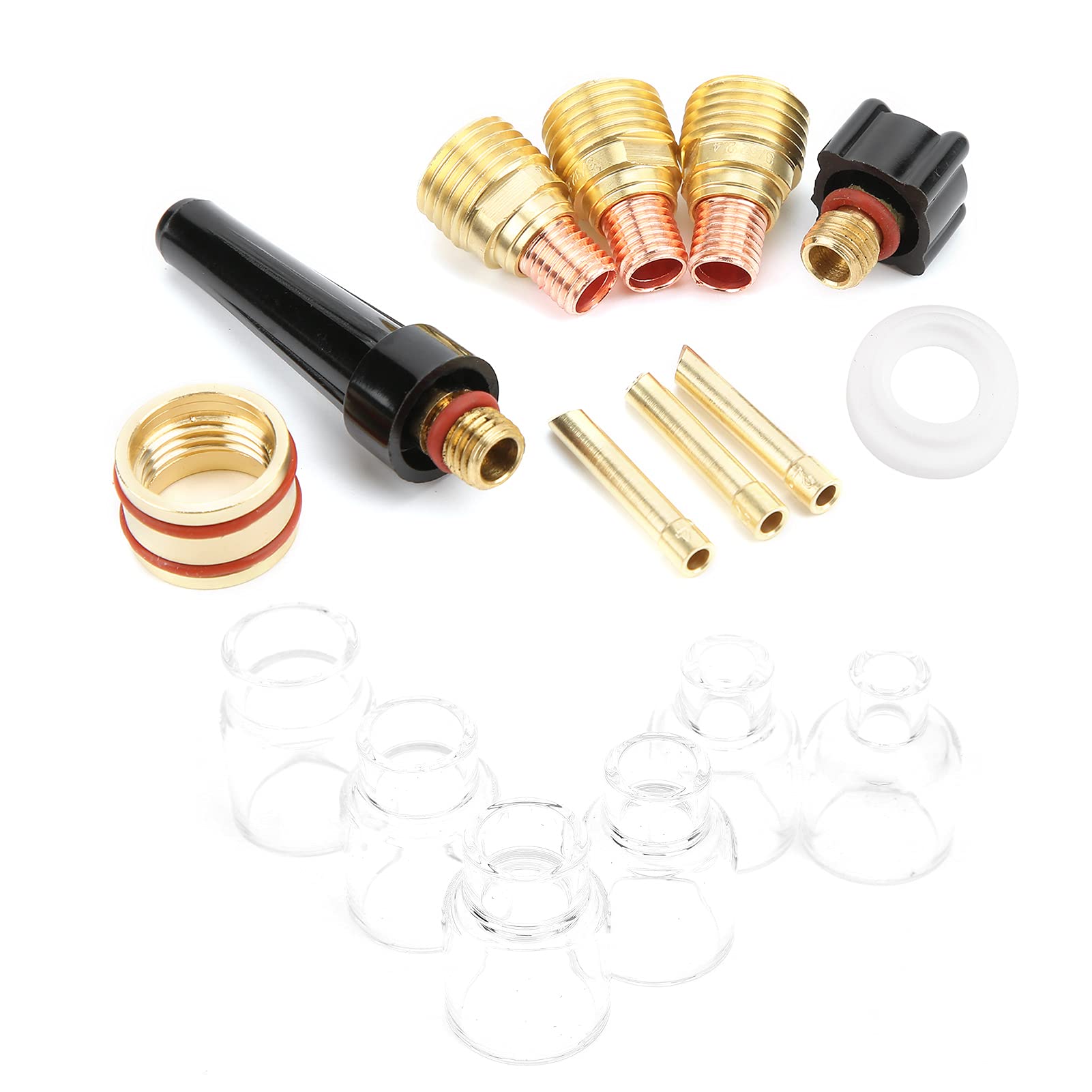 Kit de Boquilla de Copa de Vidrio para Soldadura, Copa de Boquilla de Vidrio, Abrazadera de Tungsteno, Reemplazo de Manga Fija para WP9 WP20, Kit de Accesorios de Soplete de