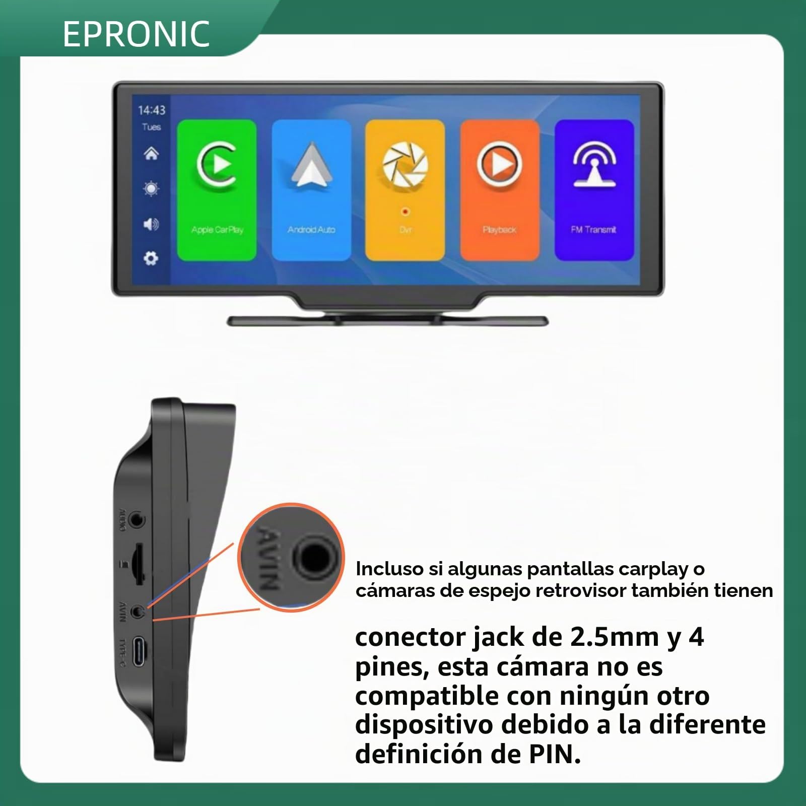 4 Pin Cámara de Marcha Atrás AHD Cámara de Coche Cámara de Visión Trasera Impermeable 149 ° ángulo de Visión 720/1080P Cambiable 2.5MM Jack Car Camera