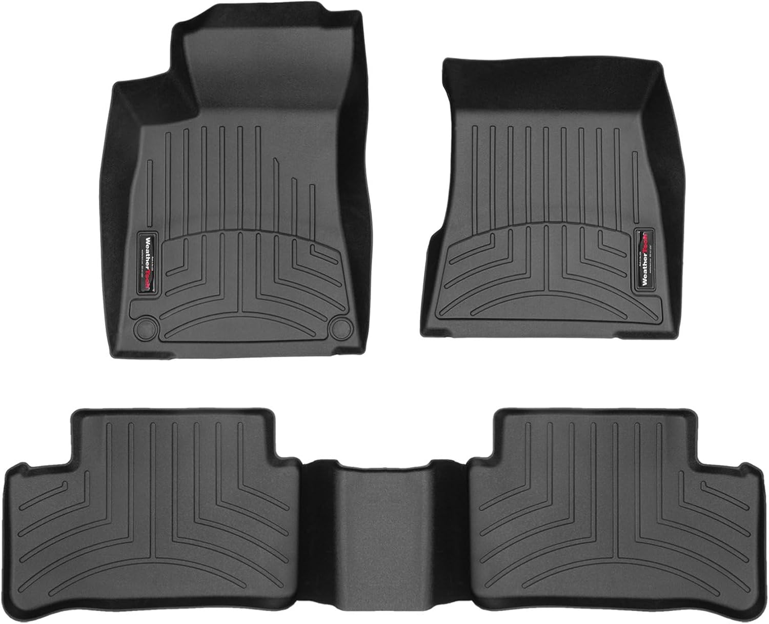 WeatherTech Custom Fit FloorLiners for Mercedes AMG CLA 45 Coupe, CLA-Class, A-Class - 1st & 2nd Row (441461-1-2), Black