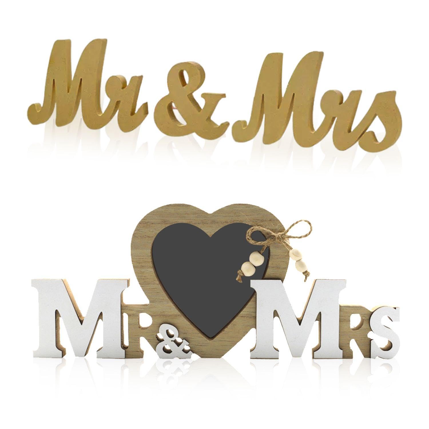 1 Photo Frame Ornament, 1 Wooden Ornament, Mr & Mrs Heart-Shaped Photo Frame Ornament, Wooden Photo Frame, Heart-Shaped Couple Photo Frame, Romantic Wedding Gift