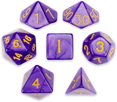 Wiz Dice Series II - Polyhedral Dice Set for Tabletop RPG Adventure Games with a Dice Bag - DND Dice Set, Suitable for MTG and Dice Games Alike - Lucid Dreams - 7 ct