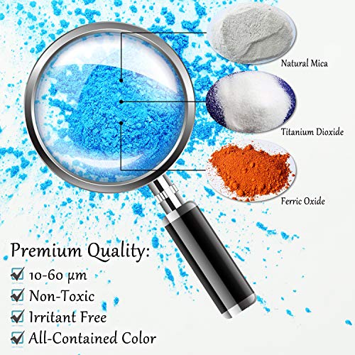 Mica Powder Pure 50 Color - Epoxy Resin Dye - Epoxy Resin Pigment, Cosmetic Grade Soap Colorant For Soap Making Supplies, Natural Slime Coloring Candle Dye For Paint,Nail Art,Bath Bomb (0.18Oz Each) #TOP5