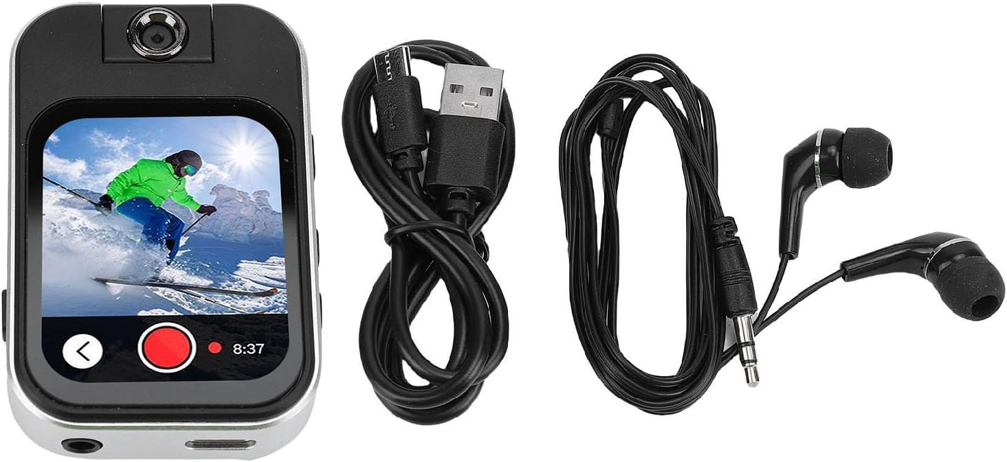 Sanpyl Sports MP3 Player with Bluetooth 5.4 and 180 Rotatable Camera, 2.02 Inch Touch Screen Portable Music Player with Built in Speaker