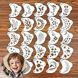 25Pcs Safe Face Paint Stencils for Kids Adults- Reusable PET Plastic Templates with Smooth Edges, Easy 3-Step Application for Birthday Parties, Halloween,Spring Festival & Holiday Events