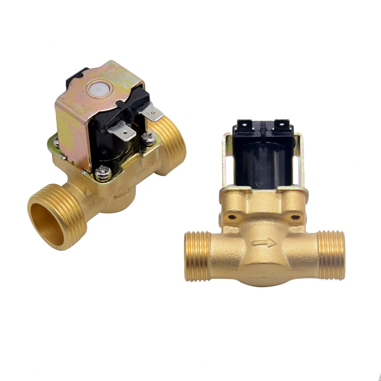 3/4”1/2” DC 24V AC 220V DC12V Válvula magnética solenoide eléctrica Latón Normalmente Cerrado for Control de Agua(DC 12v,0.75 Inch)