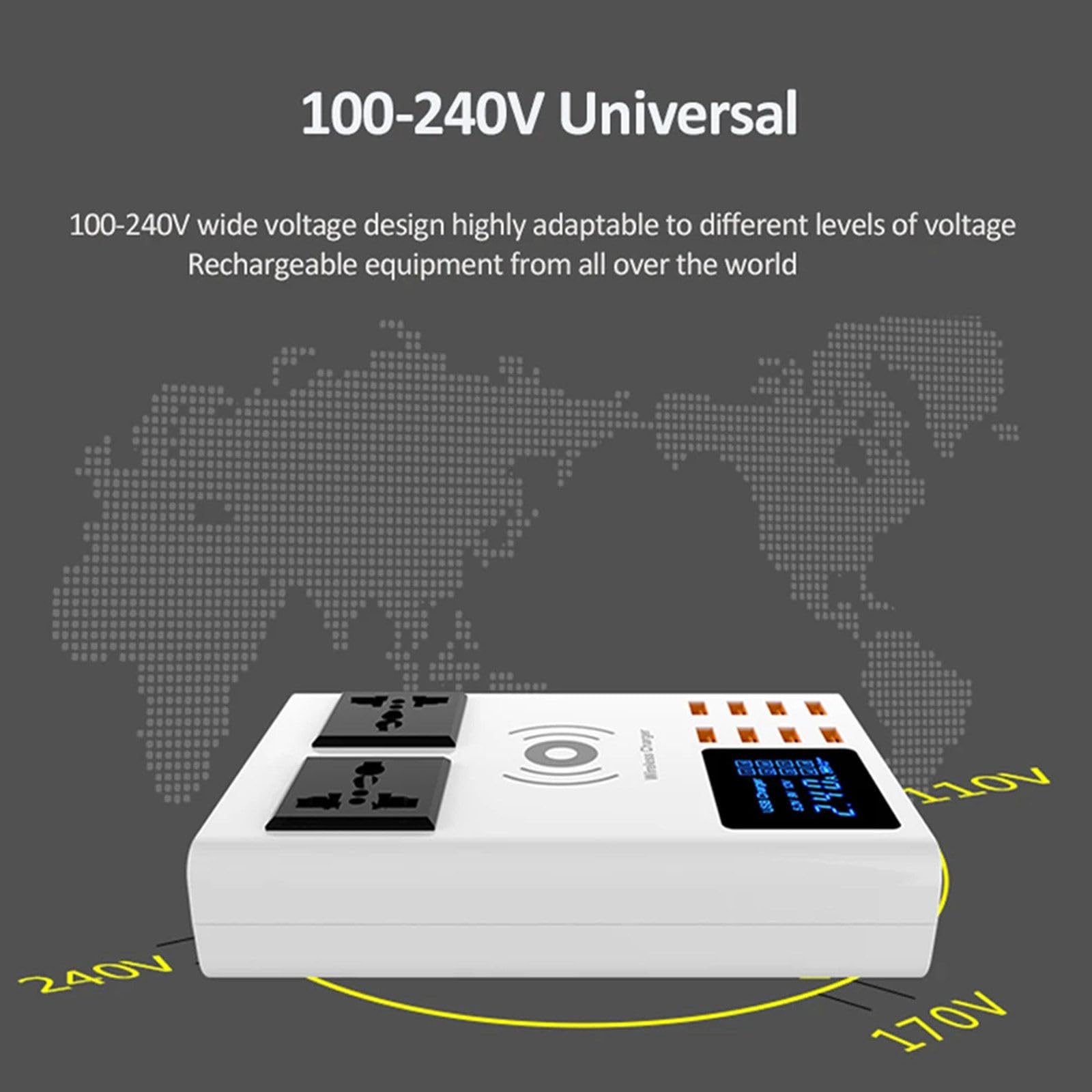 Chargeur Multi 8 Ports, Adaptateur de Charge Rapide 8A, HUB USB Domestique, Station de Charge sans Fil pour Smartphones, tablettes et appareils Photo