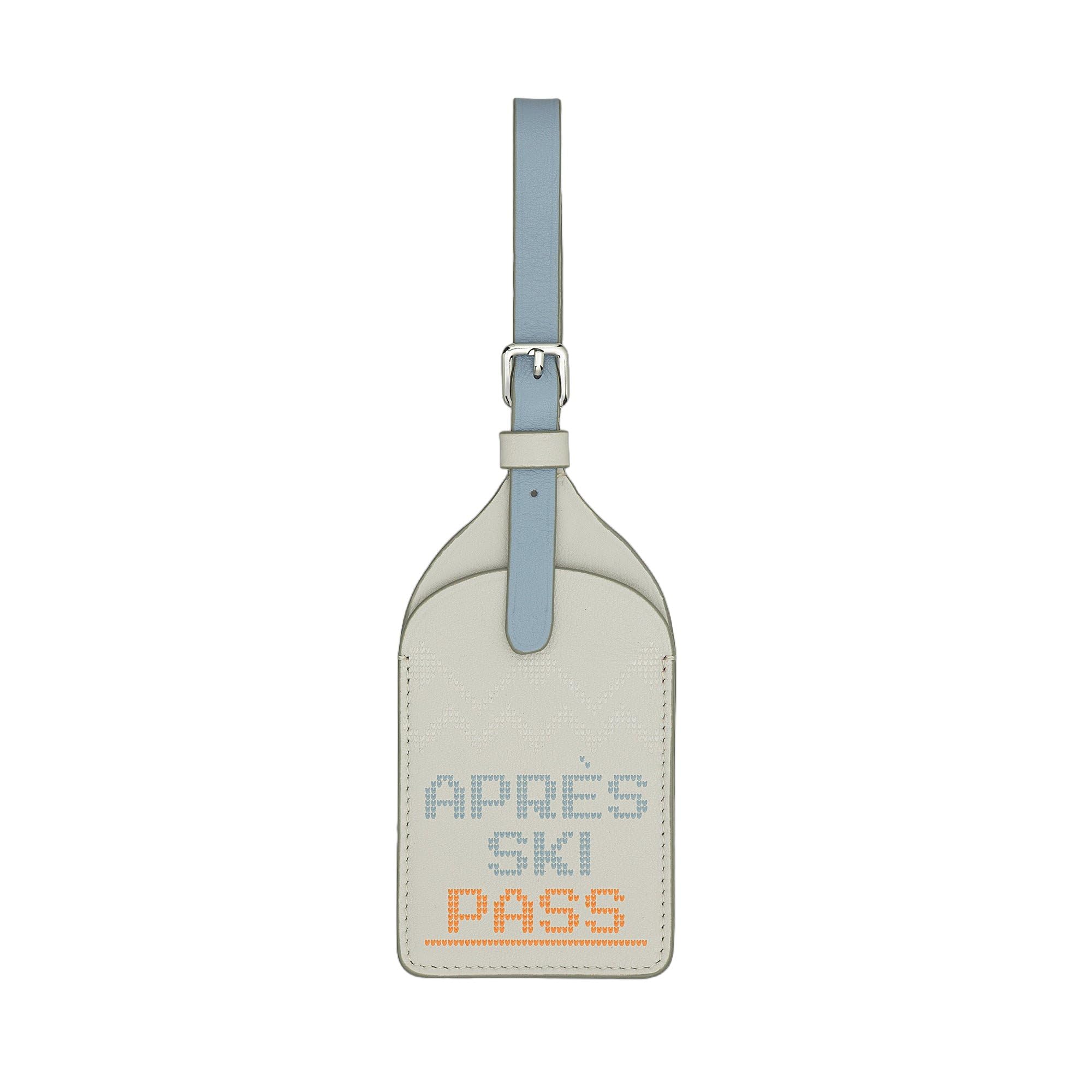 DUDU Etichetta Portanome, Tag per Valigia in Vera Pelle Apres Ski, Tag da Bagaglio da Viaggio, Targhetta Porta Indirizzo Anti Smarrimento Grigio perla