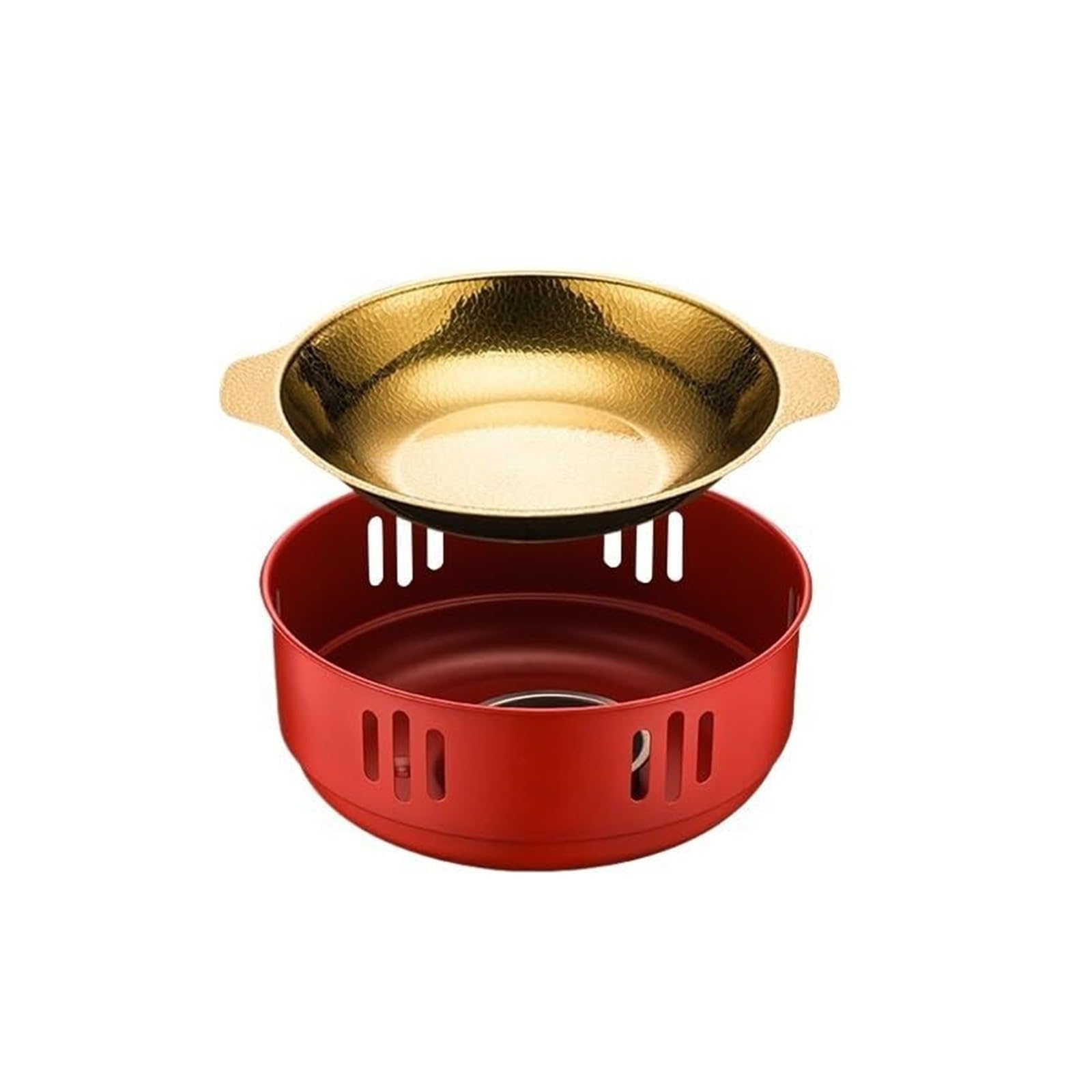 Juego Integrado de Olla Seca y Estufa. Estufa Buffet | Juego de buffet de plato de frotamiento de acero inoxidable for cualquier plato de frotamiento de fiesta(24cm)