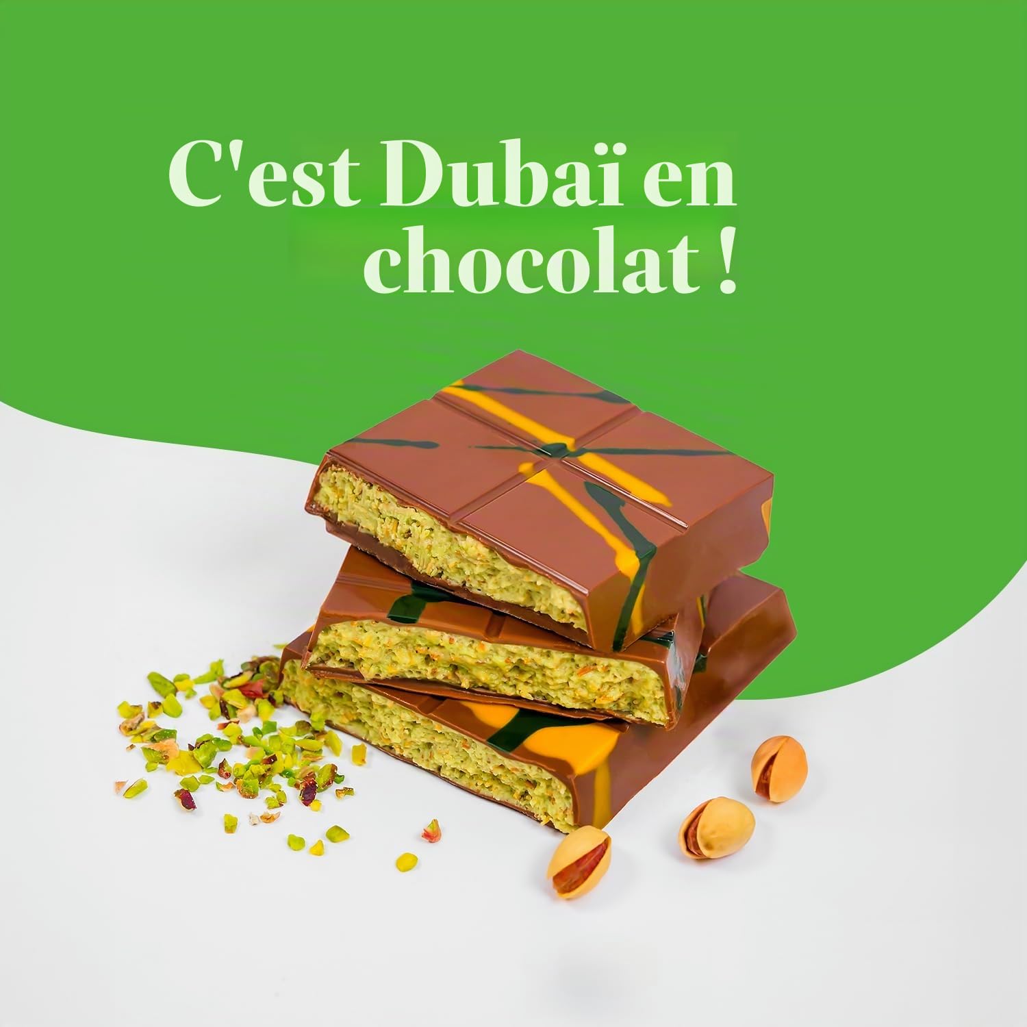 WeNatur Dubaï chocolat pistache – 3X200 g crème pistache dubaï chocolat