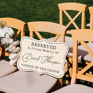 Personalized Wooden Memorial Chair Sign for Wedding, Reserved Seat in Loving Memory Plaque, Custom Wood Sign for Ceremony Décor, Remembrance Tribute for Parents, Grandparents or Loved Ones