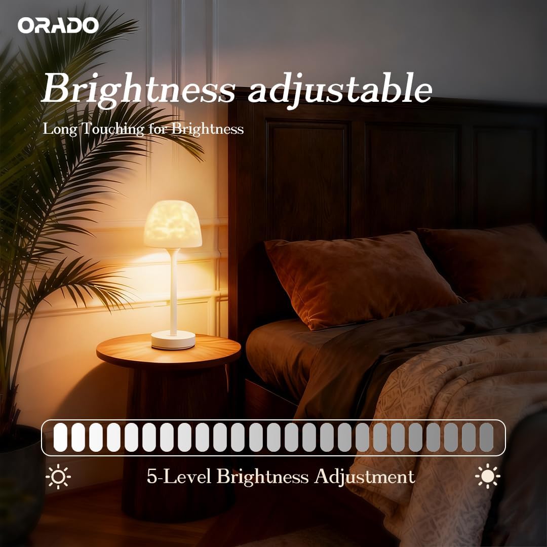 IP65 Waterproof Rotating Aurora Water Ripple Desk Lamp,16 Color Dynamic Ocean Wave Ambient Light with Remote, USB Powered for Bedroom Patio Decor