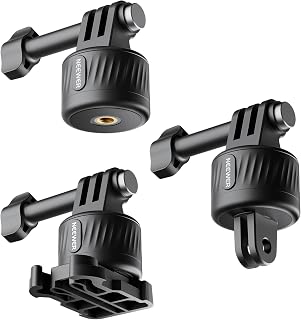 Neewer Magnetic Quick Release Tripod Mount Adapter Set Compatible with GoPro Hero 12 11 10 9 8 Hero Max DJI Osmo Action Insta360, with 1/4" Thread, Helmet Head Mount & Folding Finger Clamp, GP-21