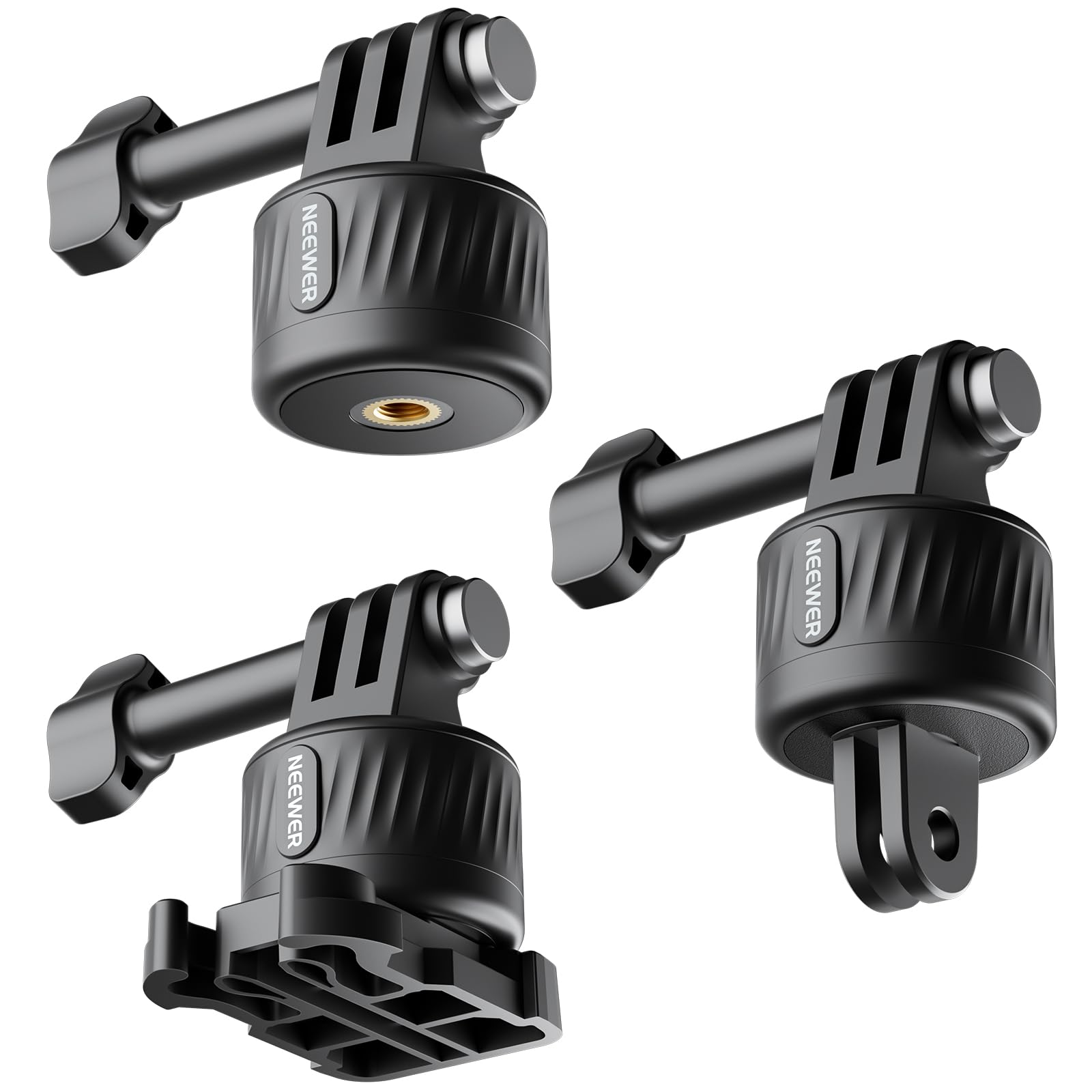 Supporto A Sgancio Rapido Per GoPro Hero 13 – REYGEAK In Alluminio, Con Vite 1/4 E Doppio Artiglio Magnetico