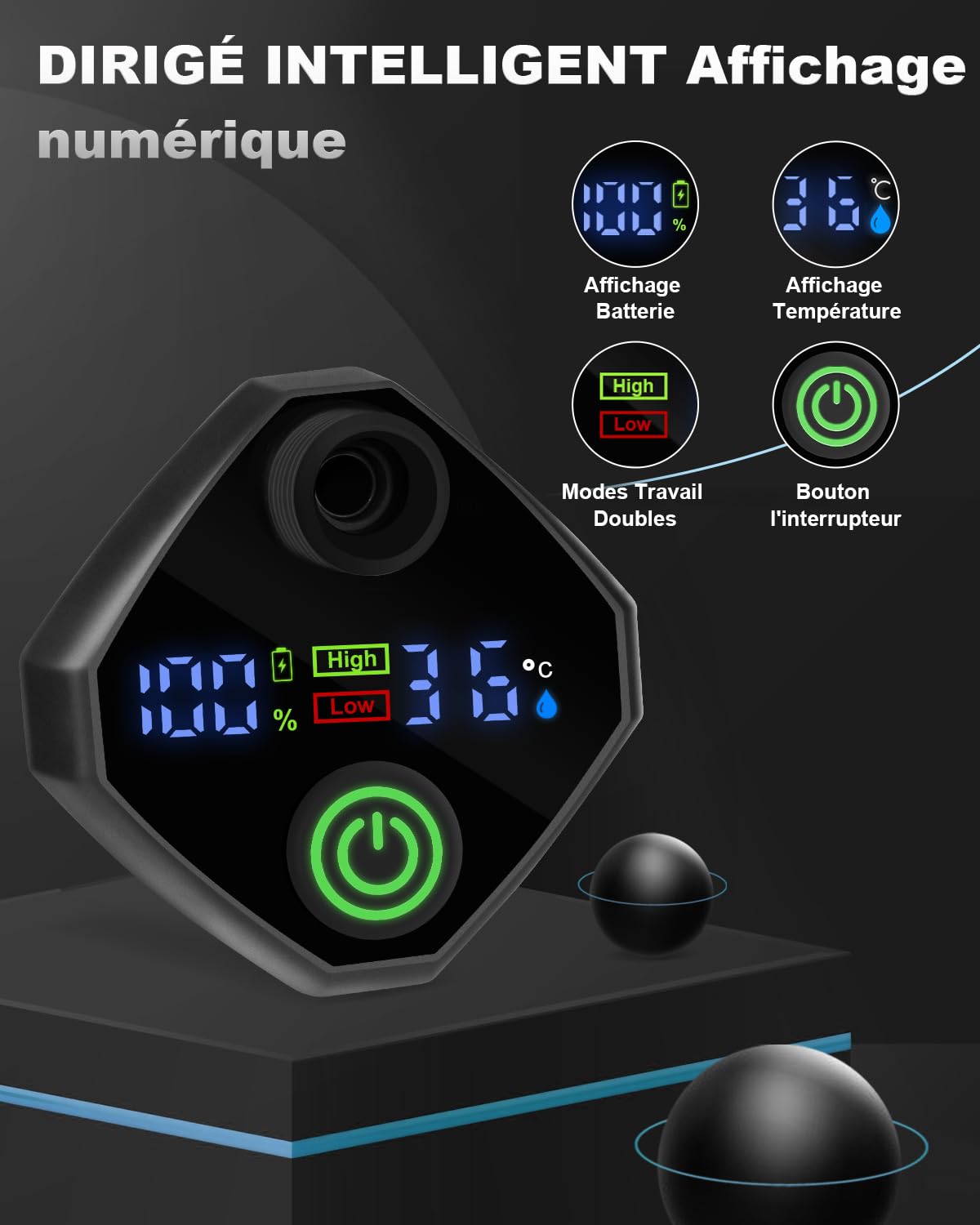 AUTOPkio Douche Camping Portable, Douche Extérieure Améliorée avec Batterie Rechargeable 6000mAh Pompe, Affichage Numérique Intelligent pour Plage, Randonnée, Lavage de Voiture