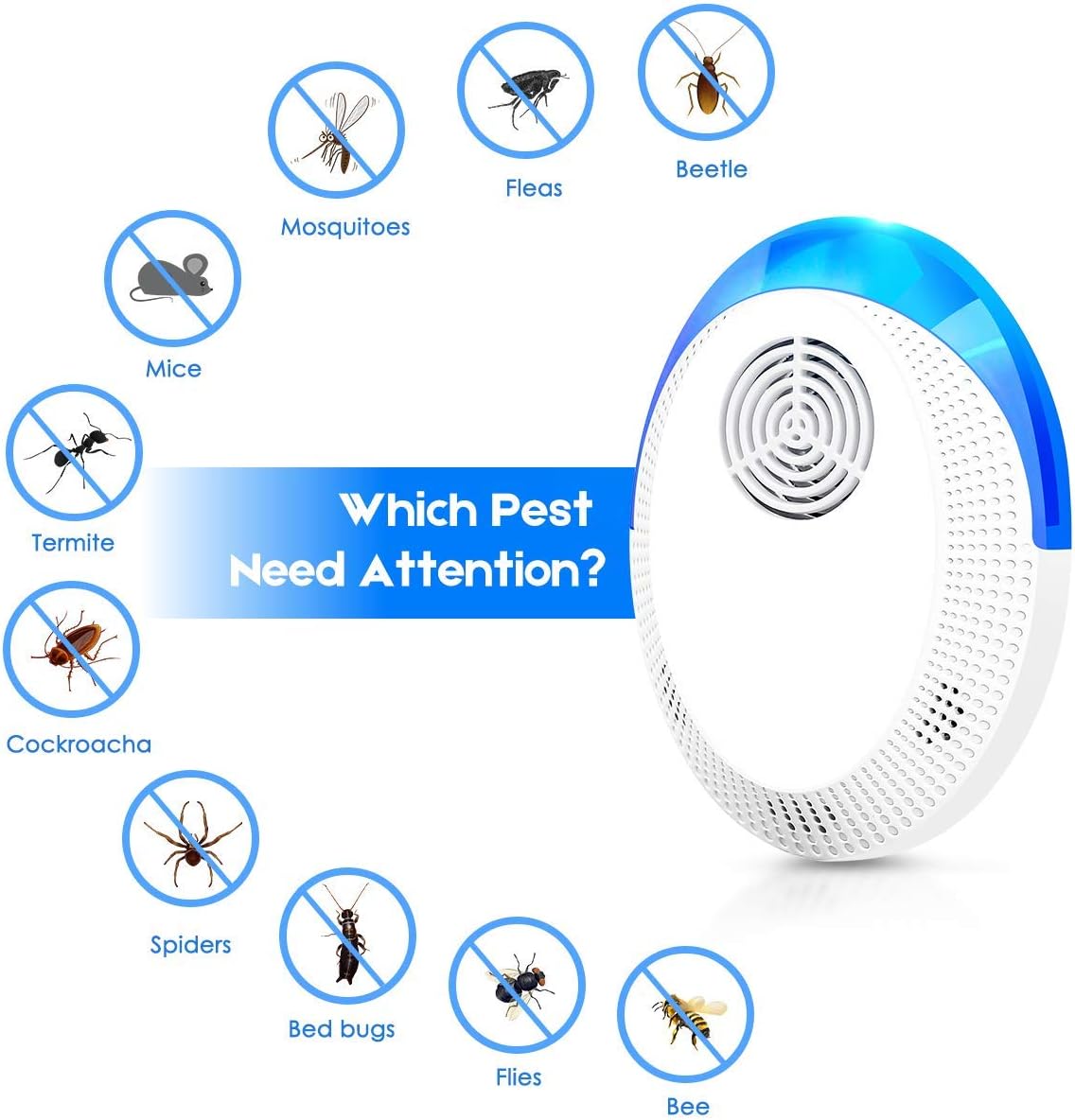 Pest Repellent Ultrasonic Plug in Mosquito Repellent Indoor, 6 Pack Repeller for Rodent, Mouse, Cockroaches, Rat, Ants, Spiders, Mice, Fleas and Flies : Garden & Outdoor