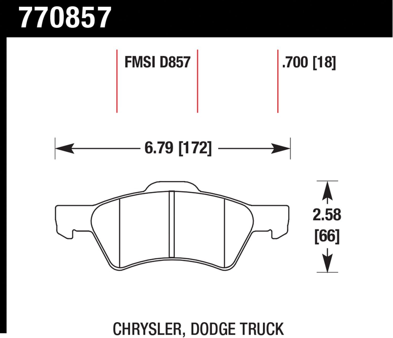 Hawk Performance 770857 FMSI D857 OES Premium Ceramic Disc Brake Pad