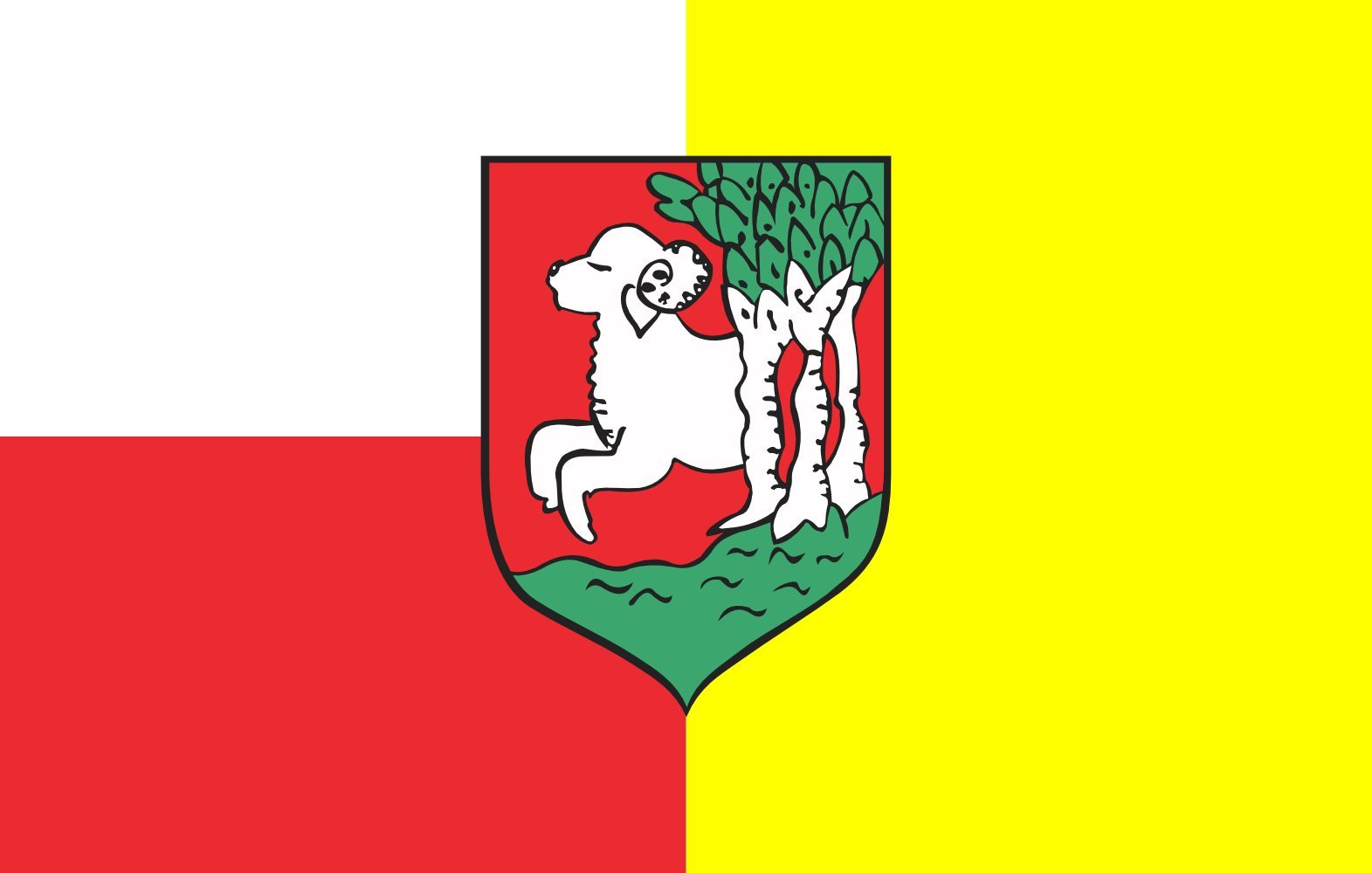 Drapeau Bojanowo de qualité supérieure tissu renforcé pour mât de mairie
