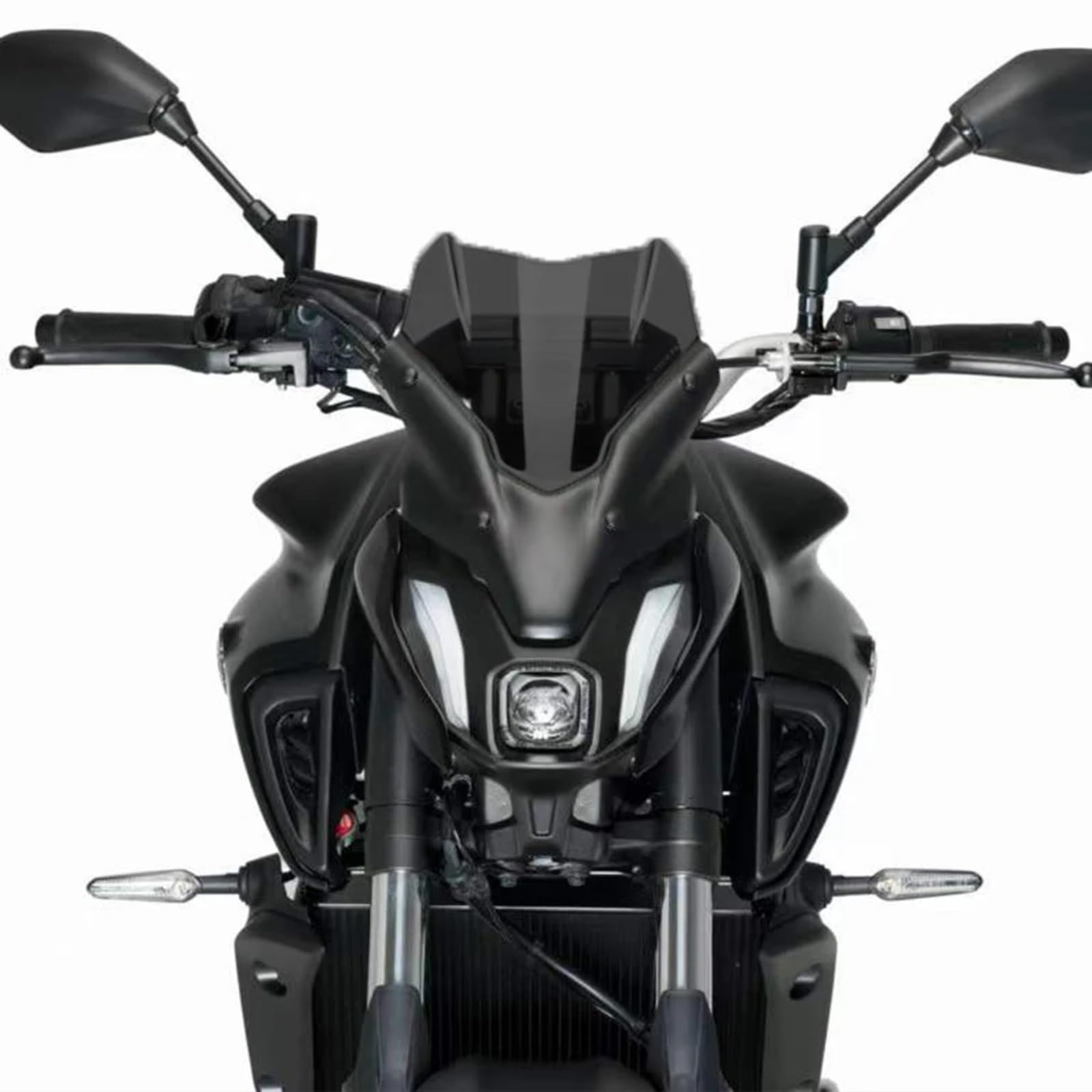 Cúpula Touring Compatible con Yamaha para MT-07 2021-2024 para MT-07 Pure 2023-2024 Motocicleta para Touring para Deporte Parabrisas Visera Deflector(Black)