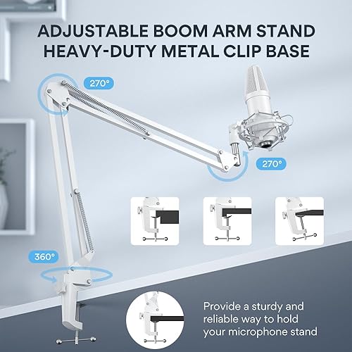 Miniatura 6 de MAONO Micrófono USB, 192 kHz24 bits Plug & Play PC Podcast condensador cardioide metal kit de micrófono con chip de sonido profesional para