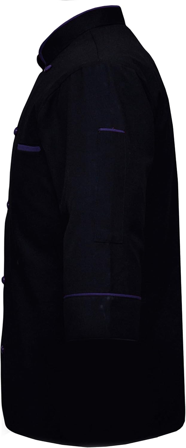 Leorenzo Fabricated PN-05 Men's Black Chef Jacket/Light Weight Chef Coat