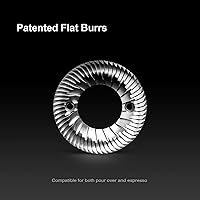 Vista 4 de TIMEMORE Sculptor 078S Flat Burr Coffee Bean Grinder, Electric Espresso Grinder with Stepless Coarseness Adjustment, Suitable for Espresso, Pour