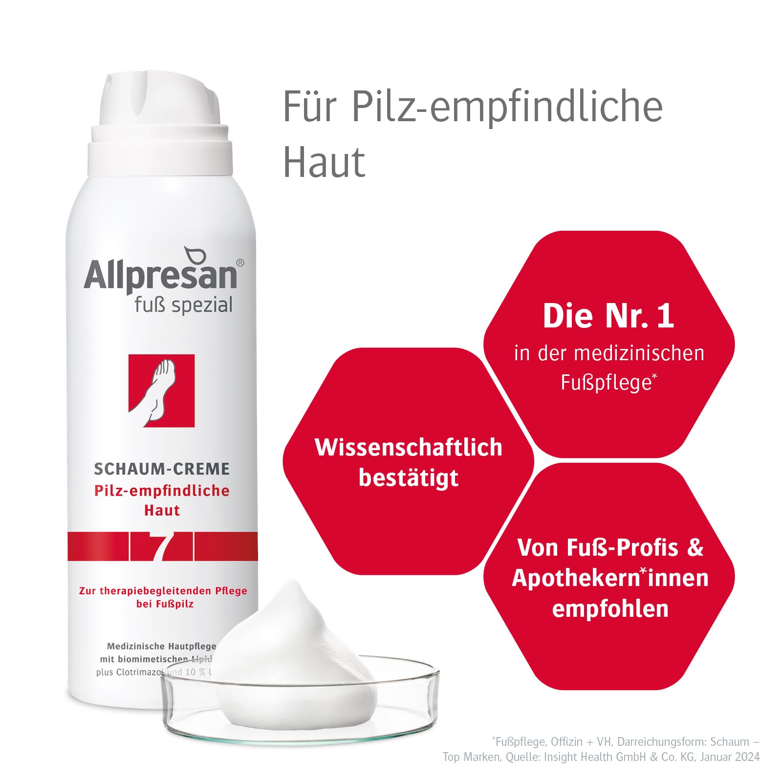 Allpresan Fuß spezial Nr. 7 Pilz-empfindliche Haut zur täglichen - oder therapiebegleitenden - Pflege bei zu Fußpilz neigender Haut, 125 ml (2)