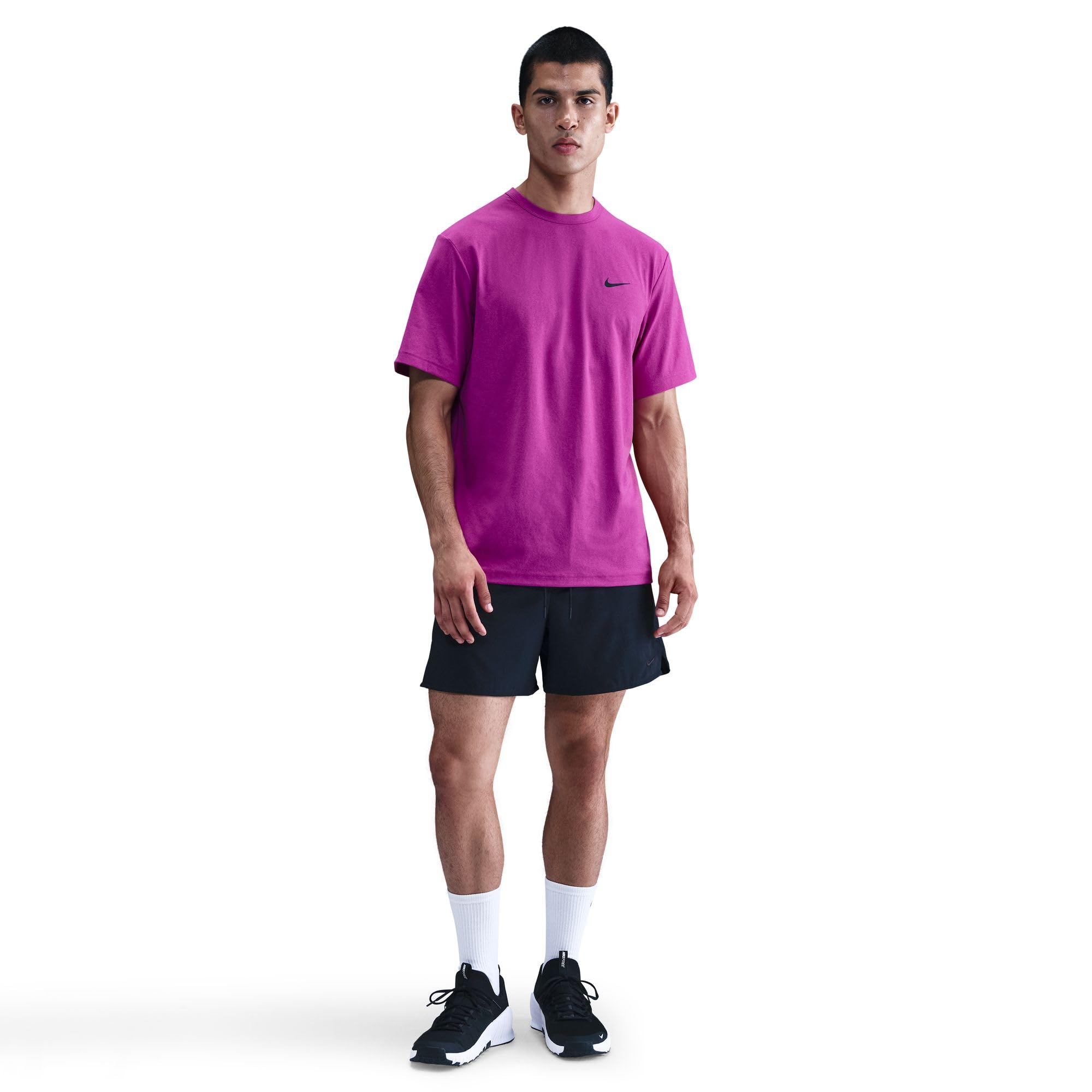 Nike Hyverse uniwersalna koszulka Nike Dri-Fit UV z krótkim rękawem dla mężczyzn, Vivid Purple/Black, DV9839-551, S