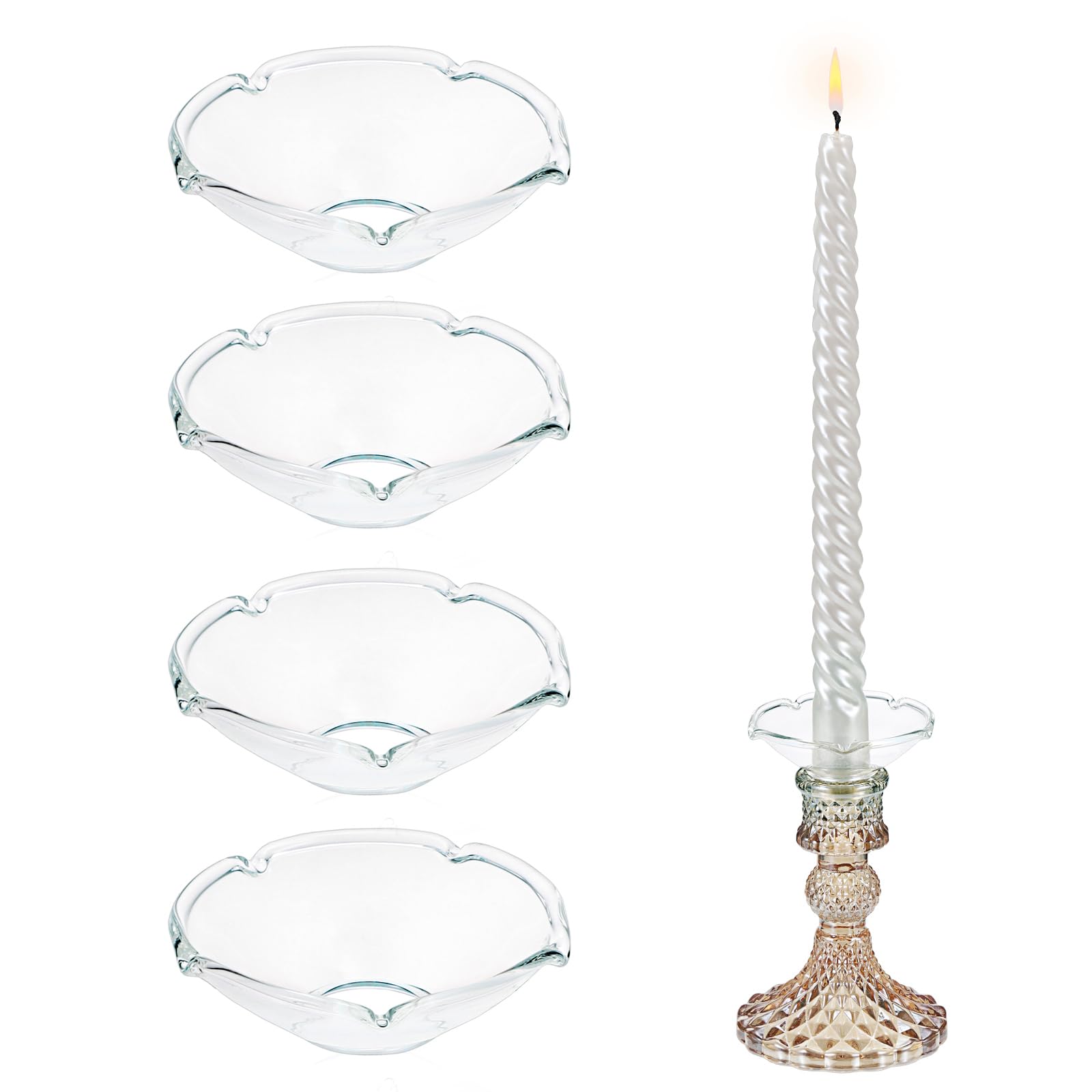 Anneaux ronds en verre OwnMy coupelles attrape-cire haute résistance pour bougeoir