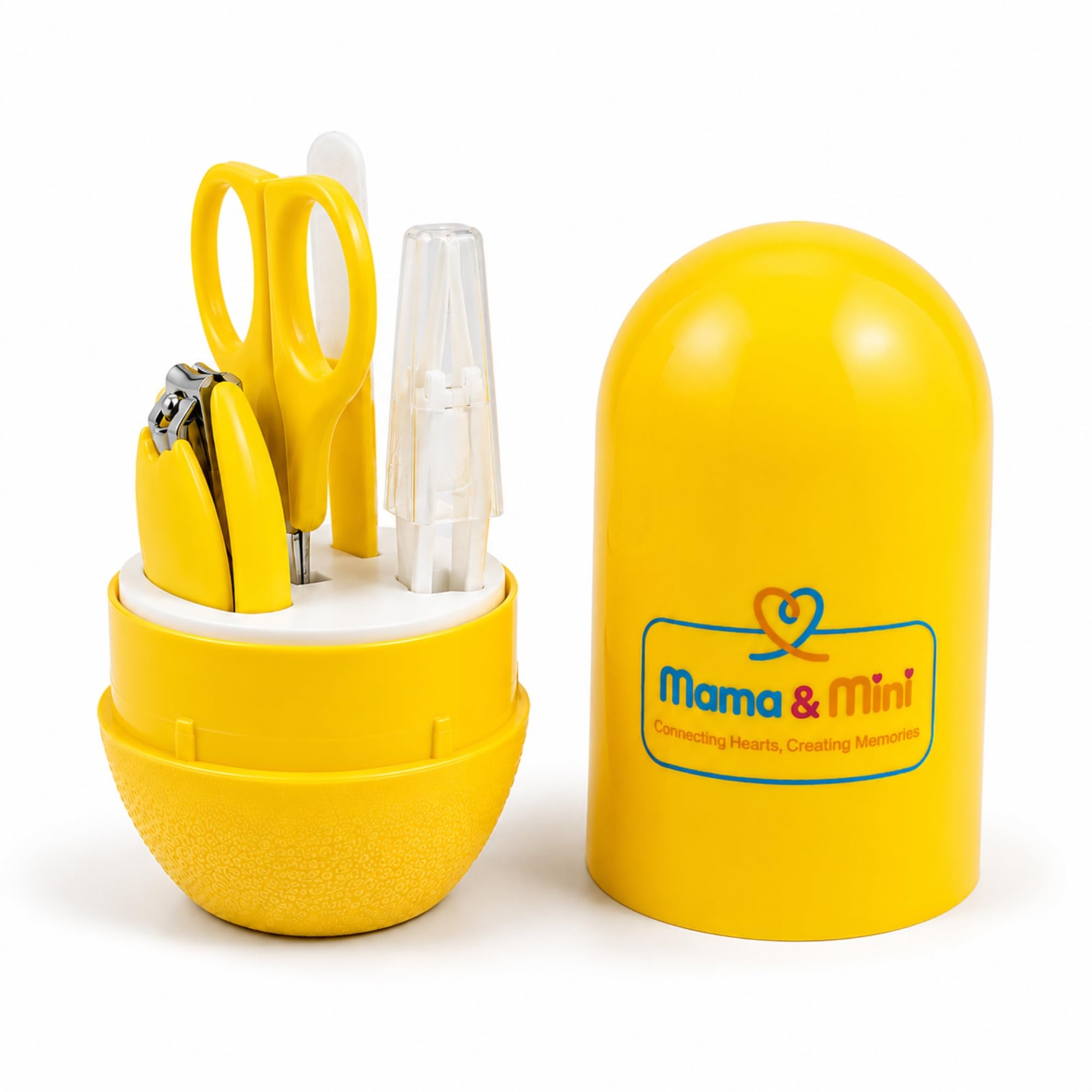 Mama & Mini Complete Baby Grooming Kit for Newborns, Infants & Toddlers (0M+) | Baby Nail Clipper, Rounded-Tip Safety Scissors, Nail Filer & Tweezers | Safe & Painless Manicure Pedicure Set | BPA-Free, Non-Toxic | Portable Baby Care Kit with Travel-Friendly Case | Yellow-image-43