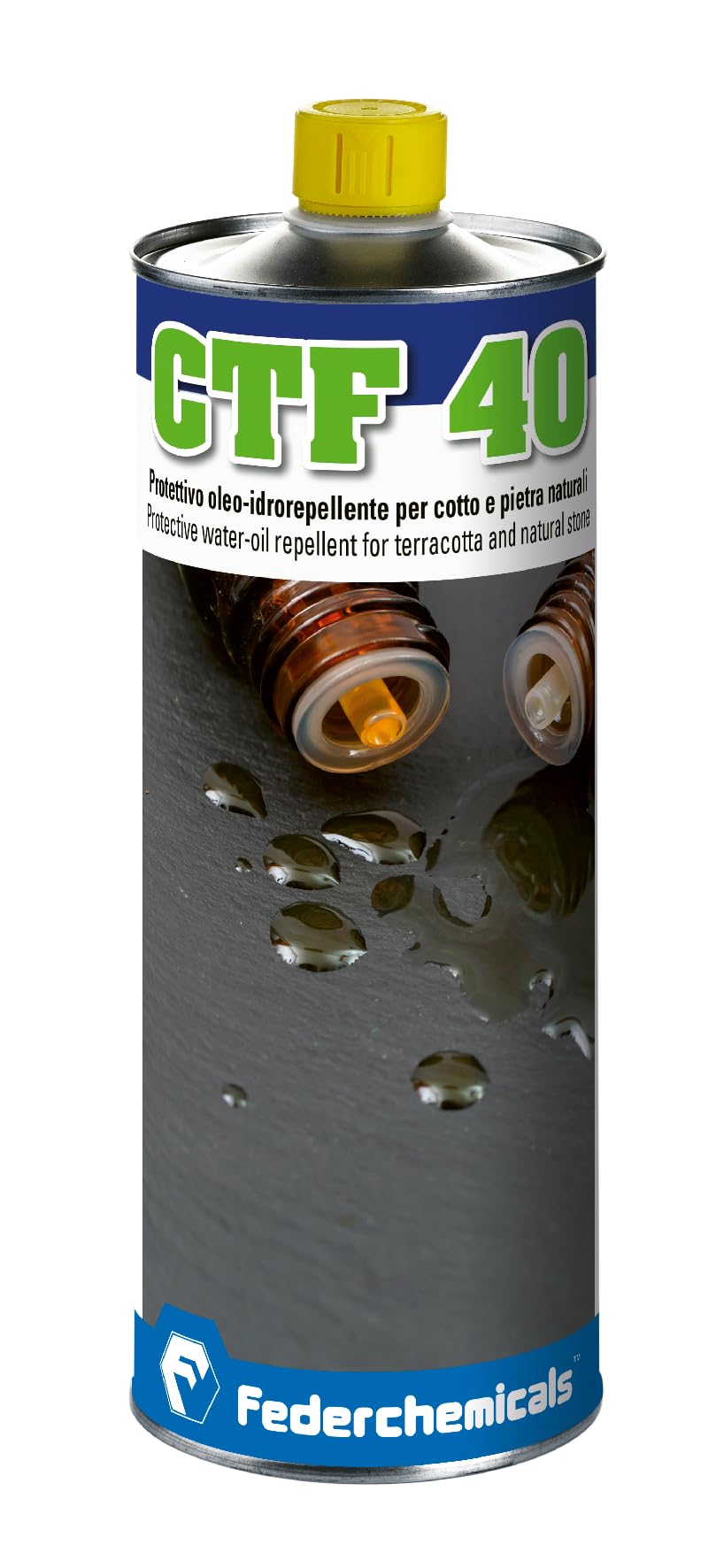 Federchemicals CTF-40 - Protector hidrófugo para mármoles, granito y piedras naturales, paquete de 1 litro