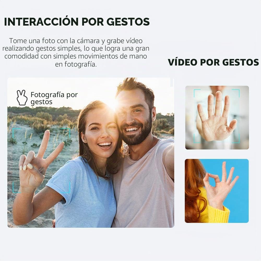 Goolsky Dron con cámara 4K, cámara de Seguimiento de Vuelo, Sensor de Gravedad, Gestos, Foto, vídeo, retención de altitud, Modo sin Cabeza, para Adultos y s