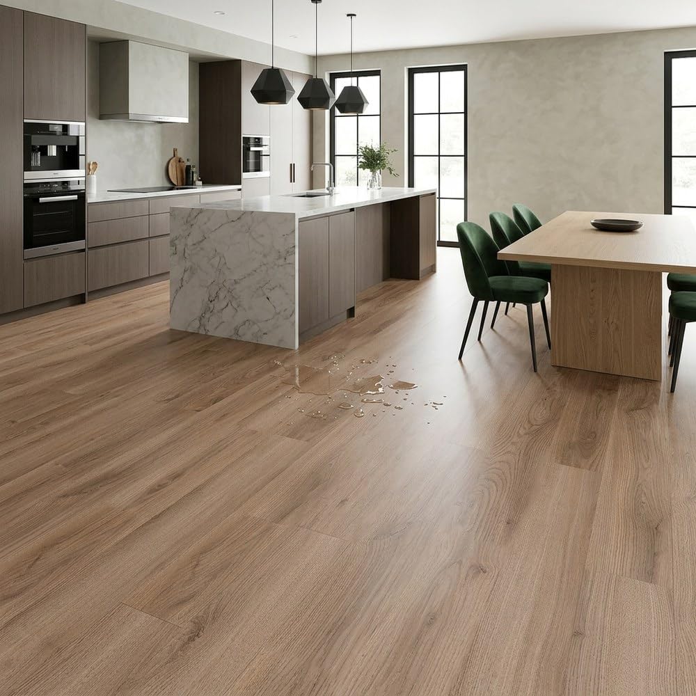 Pavimentos Arquiservi - Tarima Flotante AC5 8mm (1.90 m²) | Click | Resistente Agua | Suelo Laminado (Roble Drago)