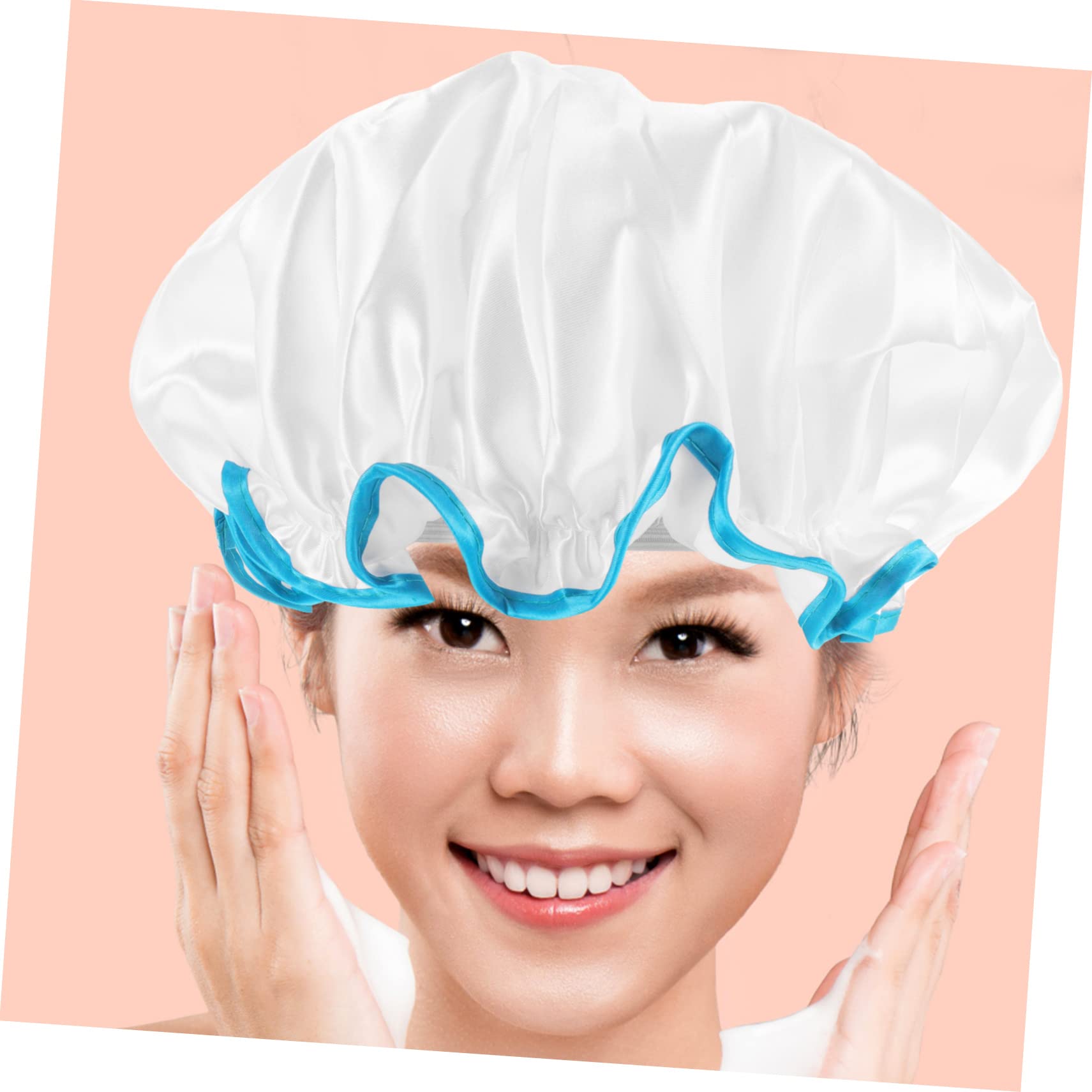 Healeved 8stücke Wiederverwendbare Duschhaube Wasserdichte Elastische Badekappen Für Damen Und Für Make-up Und Lagige Satin-badekappen