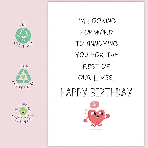 Miniatura 5 de UUEFKTN Tarjeta de cumpleaños para él y ella, divertidas tarjetas de cumpleaños para marido, novio, esposa, novia, regalos románticos, lindas