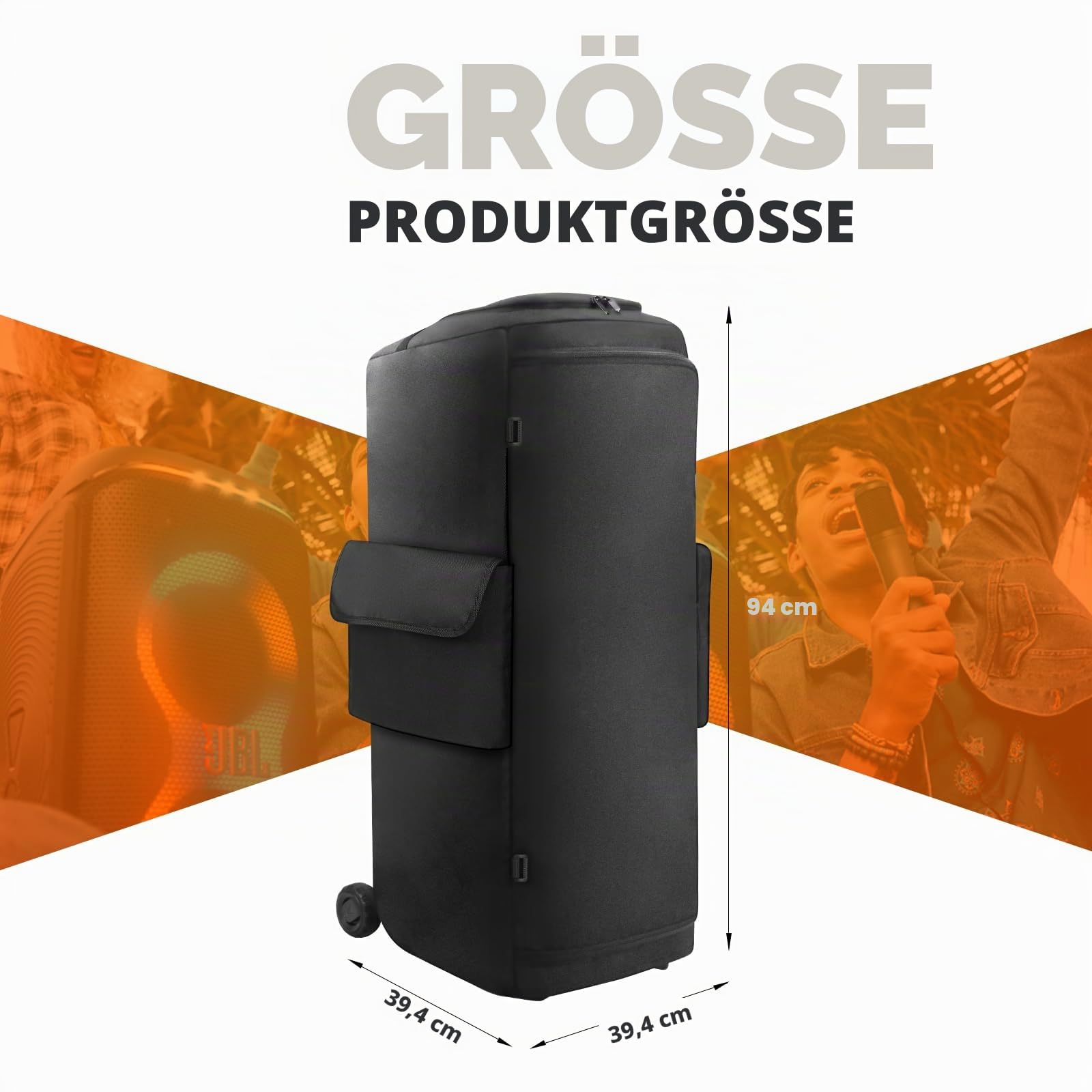 Lautsprechertasche kompatibel mit JBL PartyBox 720 tragbarem Lautsprecher, Outdoor-Party-Reise-Staubschutz-Schutzhülle Aufbewahrungstasche mit Taschen für JBL PartyBox 720 und Zubehör