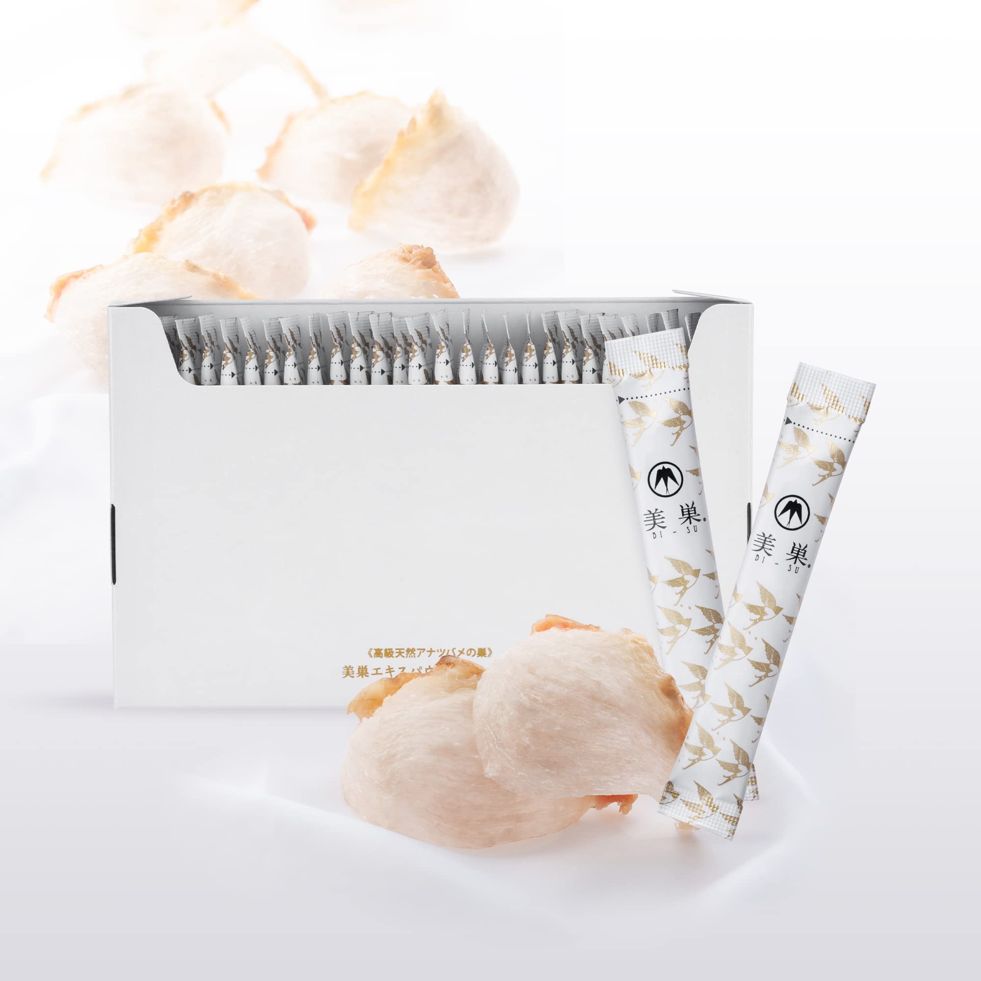 BI-SUExtract Powder Stick | with Natural Swiftlet Nests Extract, Collagen Peptides, Sialic Acid, Nourishes Skin, Body, Anti-Aging Japanese Beauty, Healthy Supplement, 30 PCS, 3.92kcal, 1g per Sachet