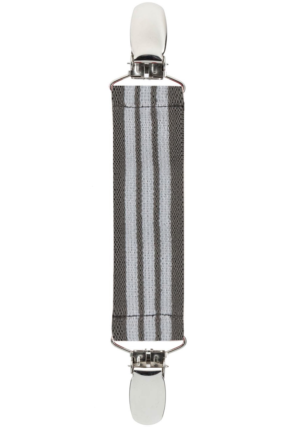 Elastic Scarf and Hat Clips Attacher with Extra Heavy Clips - Grey Stripe