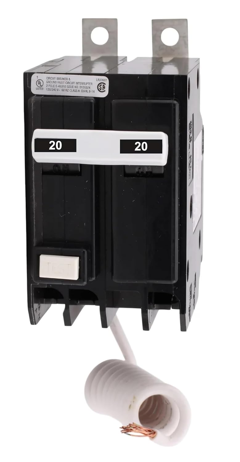 QBGFT2020-20 Amp GFCI Circuit Breaker Bolt On - 20 Amp - 2 Pole - 240 Volt