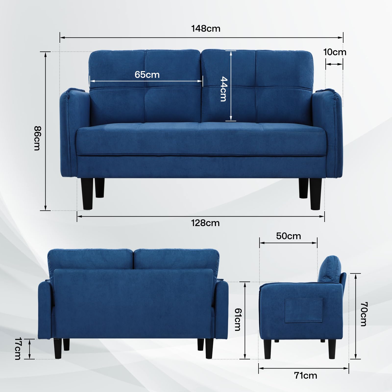 Hello 5ive Seater Sofa Modern Velvet Sofa Couch Thicken