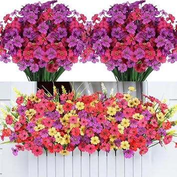 48PCS Artificial Flowers for Outdoors