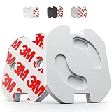 VegMai®[20 Unidades] Protector Enchufes Seguridad Infantil Con Mecanismo De Giro Y Adhesivo 3M Ideal Para Bebes Niños Y Pequeños En El Hogar. Schuko Europeo Tapas Color (BLANCO)
