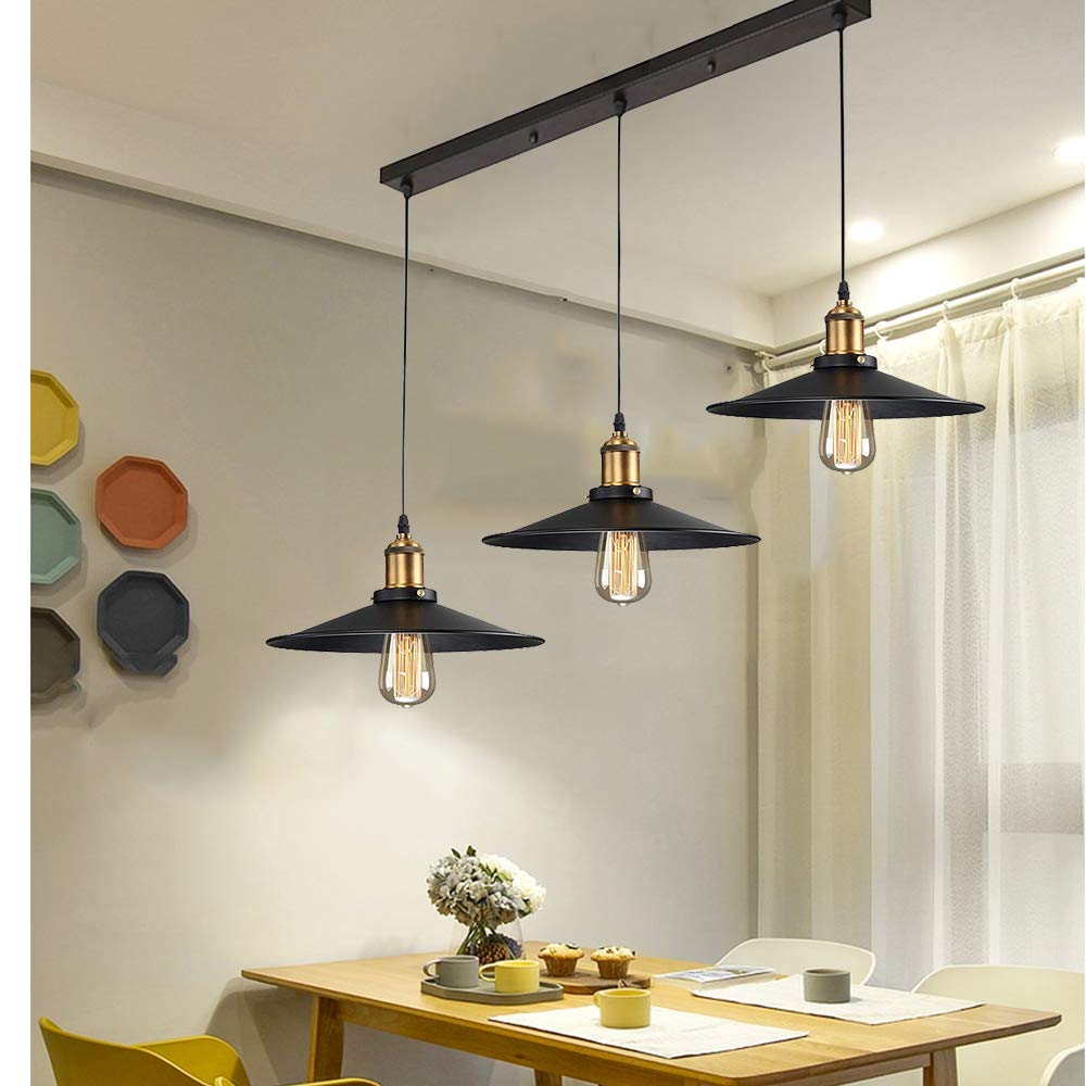 Chao Zan Pendelleuchte – 2 Stück, Schwarz, Industrie-Design, E27, ø 27 Cm, Höhenverstellbar