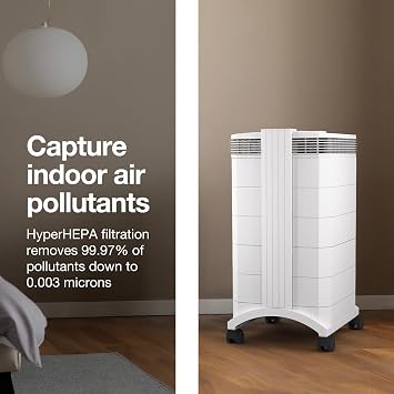 IQAir HealthPro Plus XE Air Purifier - Smart HyperHEPA Filtration for Large Rooms up to 1125 sq ft - Smoke, Viruses, Allergens, Asthma, Mold, Dust, Pets, Swiss Made, WiFi Enabled